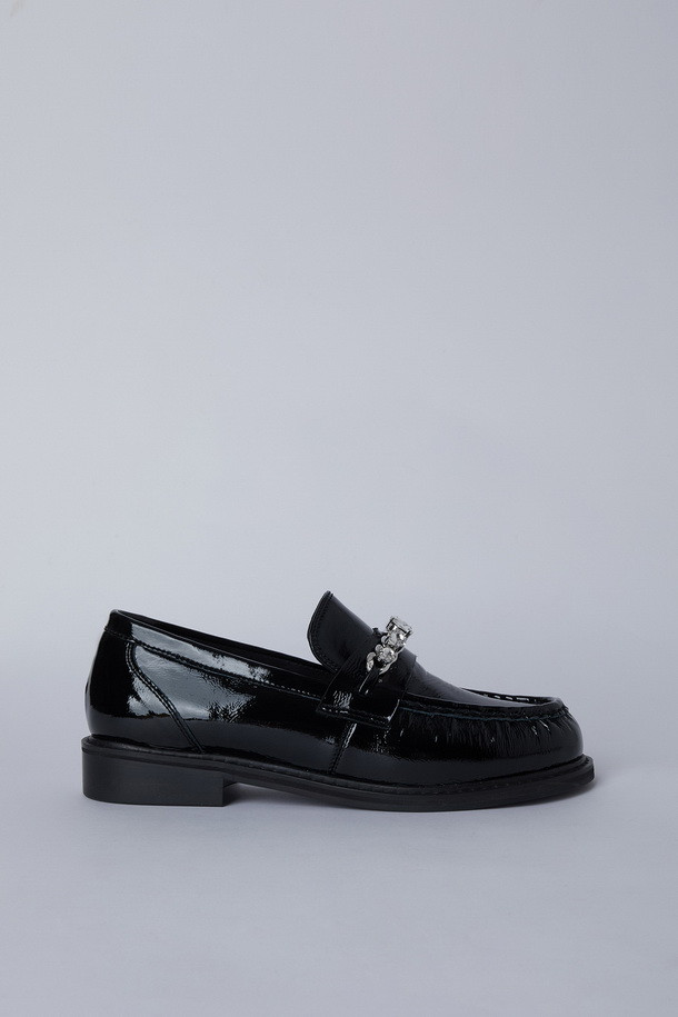 SUECOMMA BONNIE - 플랫 - Chain cubic loafer(black)