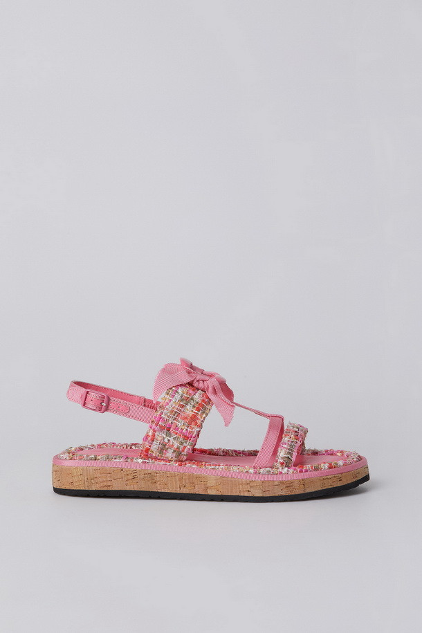 SUECOMMA BONNIE - 샌들/뮬 - Tweed cork sandal(pink)