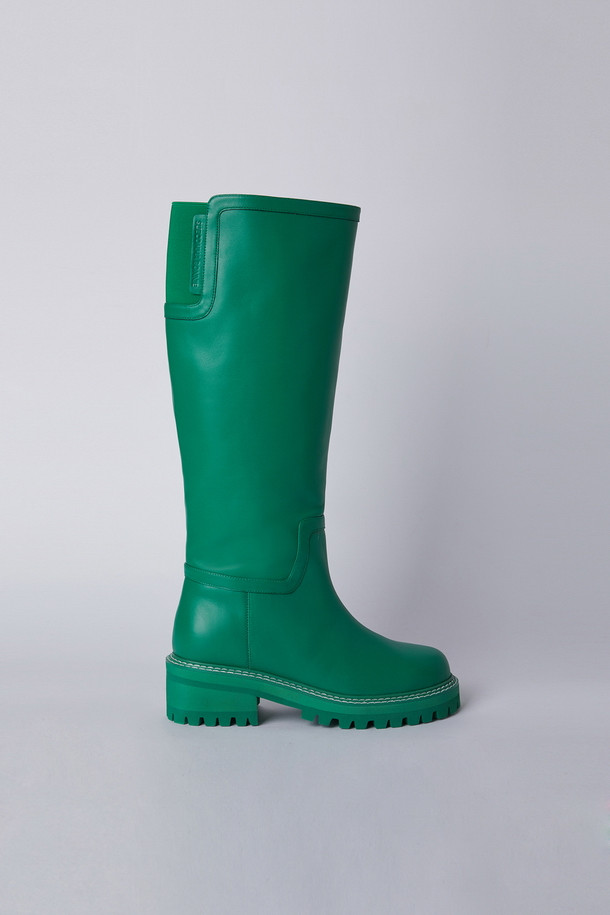 SUECOMMA BONNIE - 부츠/워커 - Stitch walker long boots(green)