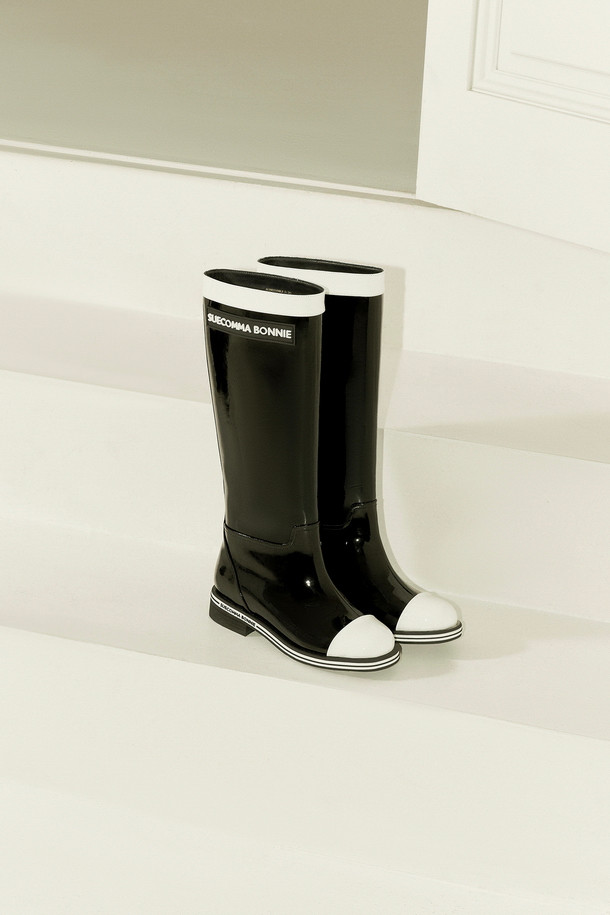 SUECOMMA BONNIE - 부츠/워커 - Enamel long boots(black)