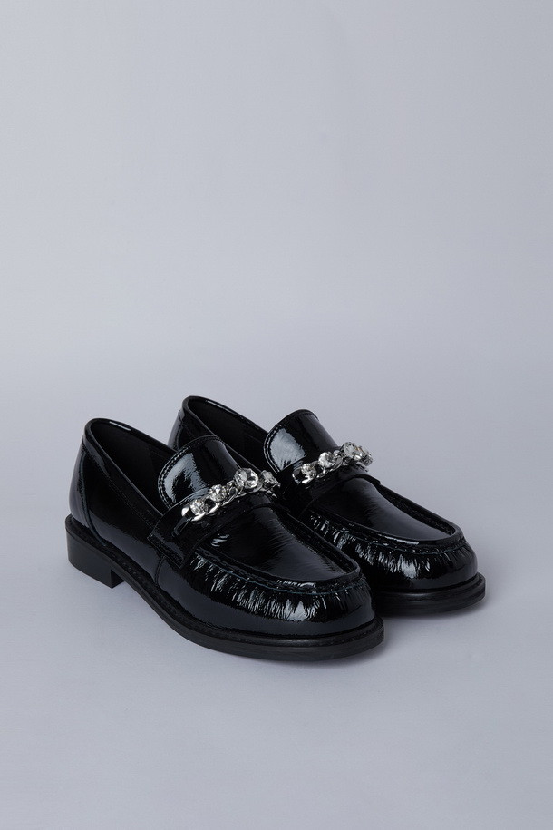 SUECOMMA BONNIE - 플랫 - Chain cubic loafer(black)