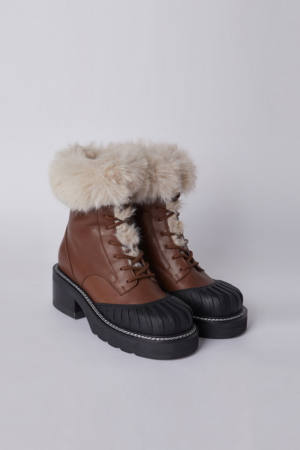 SUECOMMA BONNIE - 부츠/워커 - Fur walker boots(brown)