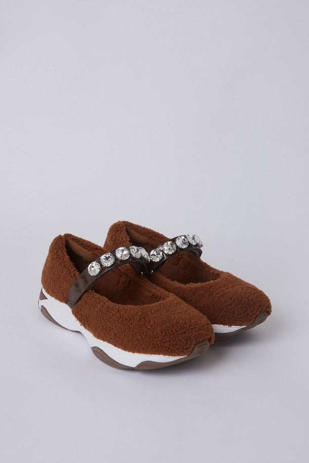 SUECOMMA BONNIE - 스니커즈 - Glam dew mary jane sneakers(brown)