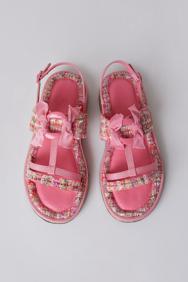 SUECOMMA BONNIE - 샌들/뮬 - Tweed cork sandal(pink)