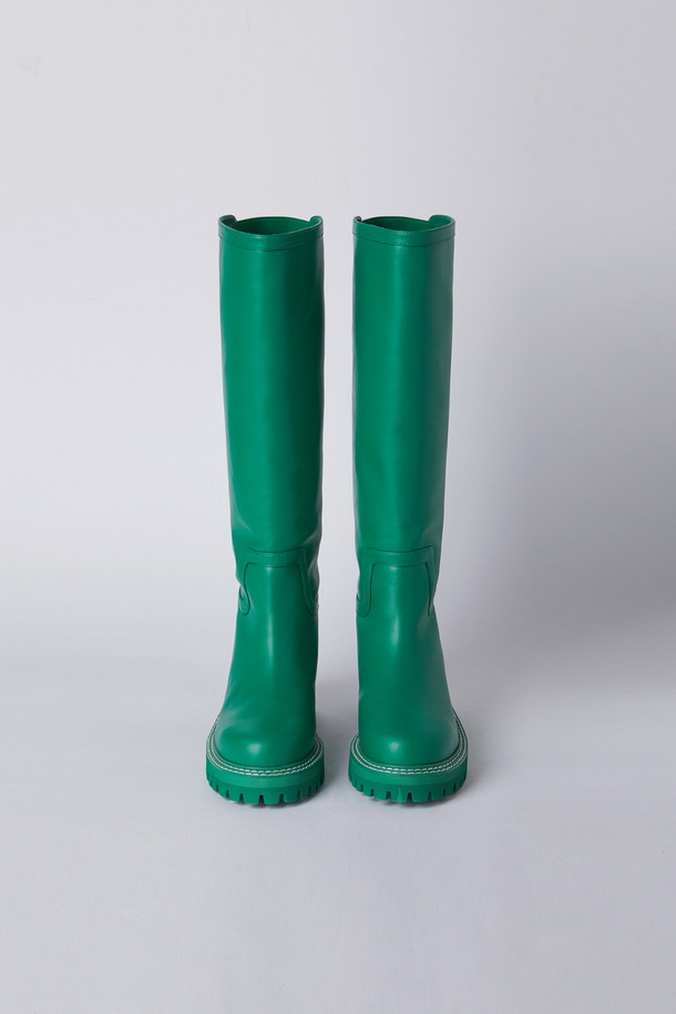 SUECOMMA BONNIE - 부츠/워커 - Stitch walker long boots(green)