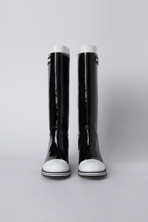 SUECOMMA BONNIE - 부츠/워커 - Enamel long boots(black)