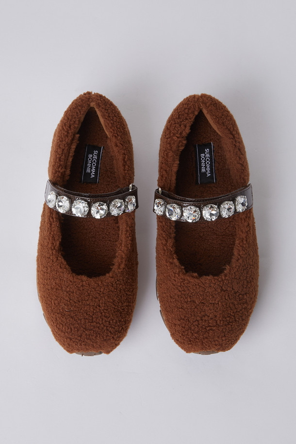 SUECOMMA BONNIE - 스니커즈 - Glam dew mary jane sneakers(brown)