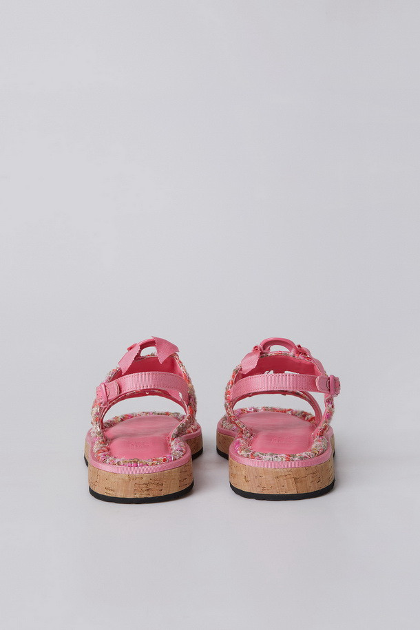 SUECOMMA BONNIE - 샌들/뮬 - Tweed cork sandal(pink)