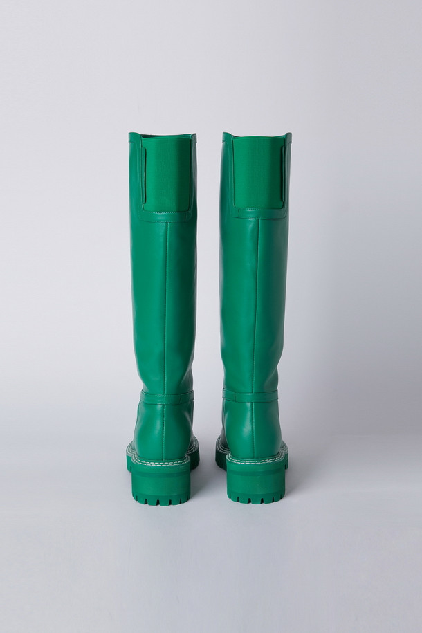 SUECOMMA BONNIE - 부츠/워커 - Stitch walker long boots(green)