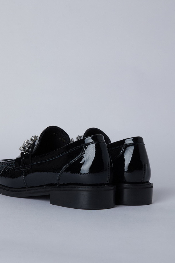 SUECOMMA BONNIE - 플랫 - Chain cubic loafer(black)