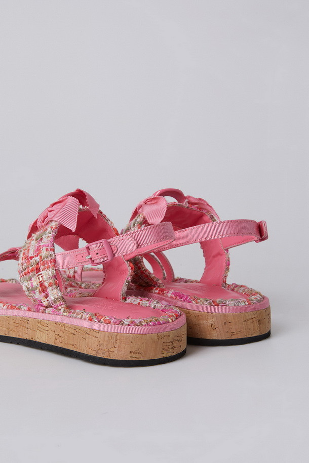 SUECOMMA BONNIE - 샌들/뮬 - Tweed cork sandal(pink)