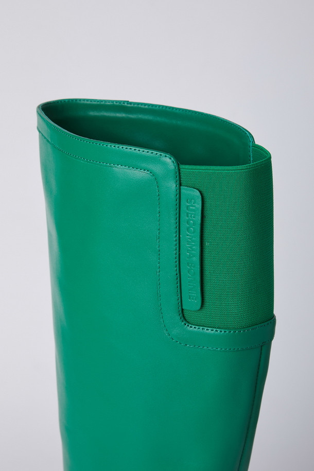 SUECOMMA BONNIE - 부츠/워커 - Stitch walker long boots(green)