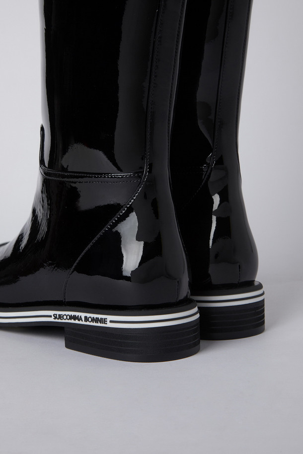 SUECOMMA BONNIE - 부츠/워커 - Enamel long boots(black)