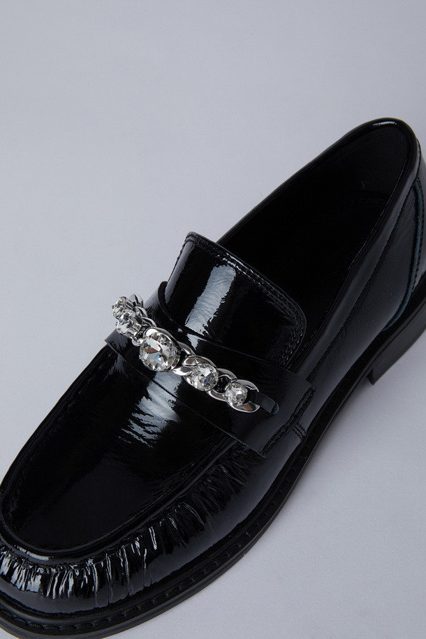 SUECOMMA BONNIE - 플랫 - Chain cubic loafer(black)