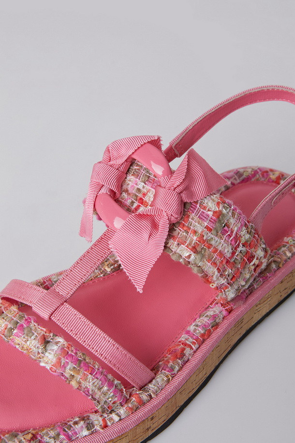 SUECOMMA BONNIE - 샌들/뮬 - Tweed cork sandal(pink)