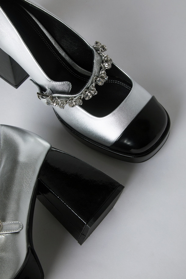 SUECOMMA BONNIE - 펌프스 - Chain mary jane pumps(silver)