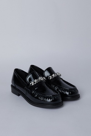 Chain cubic loafer(black)