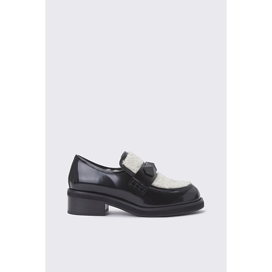 Polygon lining loafer(black)
