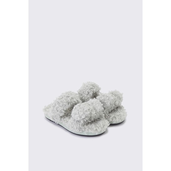 Fur ribbon slipper(mint)