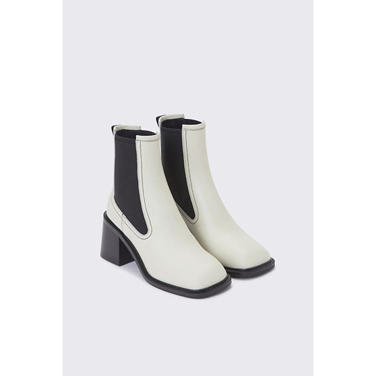 Square toe chelsea boots(ivory)