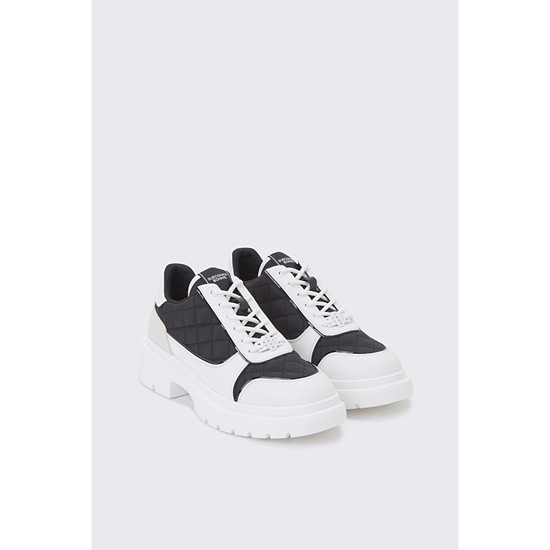 Quilting sneakers(black&white)