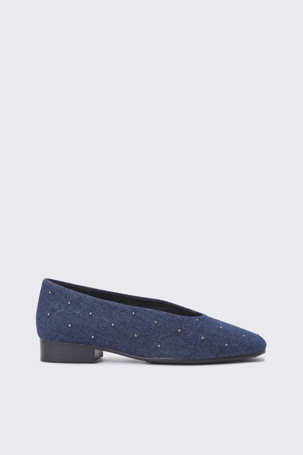 SUECOMMA BONNIE - 플랫 - Stud point denim flat(blue)