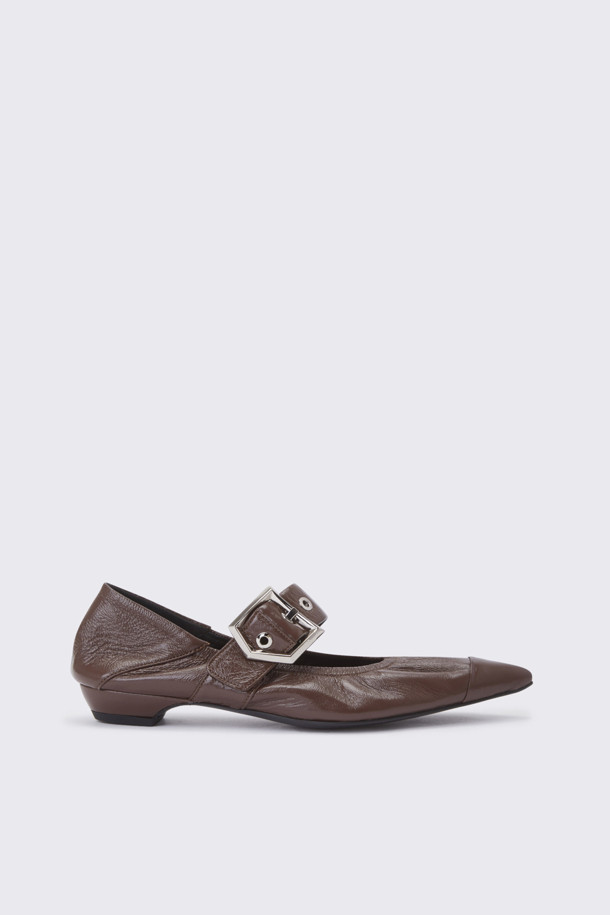 SUECOMMA BONNIE - 플랫 - Polygon mary Jane flat(brown)