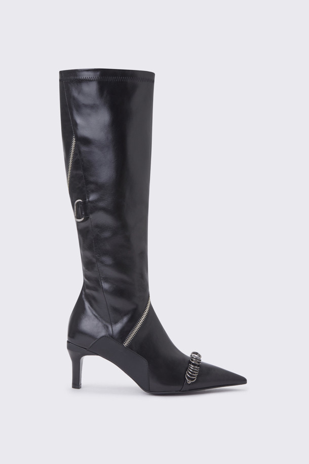 SUECOMMA BONNIE - 부츠/워커 - Zipper biker long boots(black)