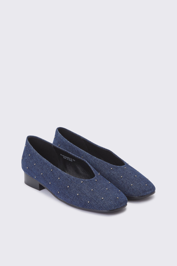 SUECOMMA BONNIE - 플랫 - Stud point denim flat(blue)