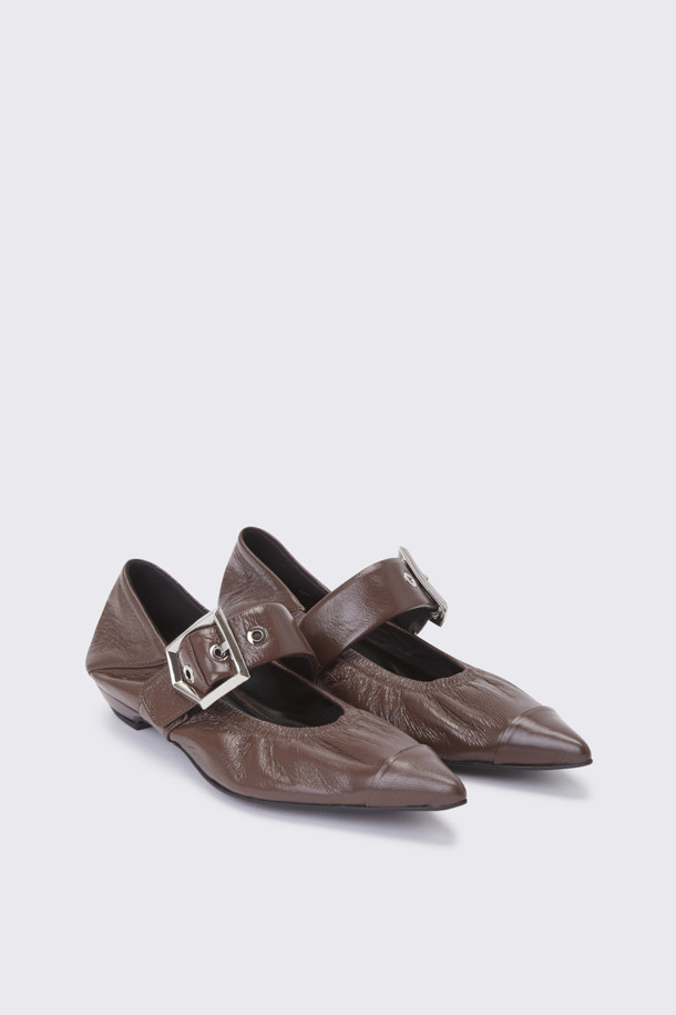 SUECOMMA BONNIE - 플랫 - Polygon mary Jane flat(brown)