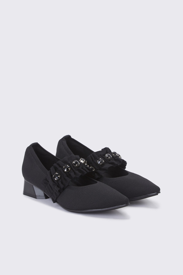 SUECOMMA BONNIE - 플랫 - Pointed Kint flat(black)