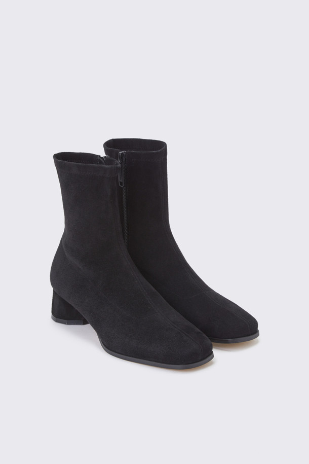 SUECOMMA BONNIE - 부츠/워커 - Suede span ankle boots(black)