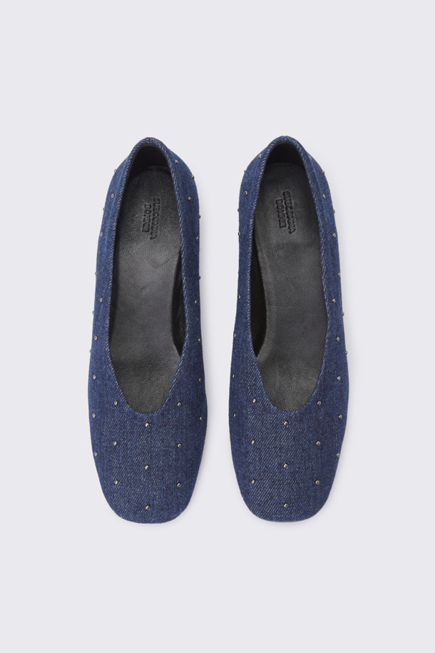 SUECOMMA BONNIE - 플랫 - Stud point denim flat(blue)