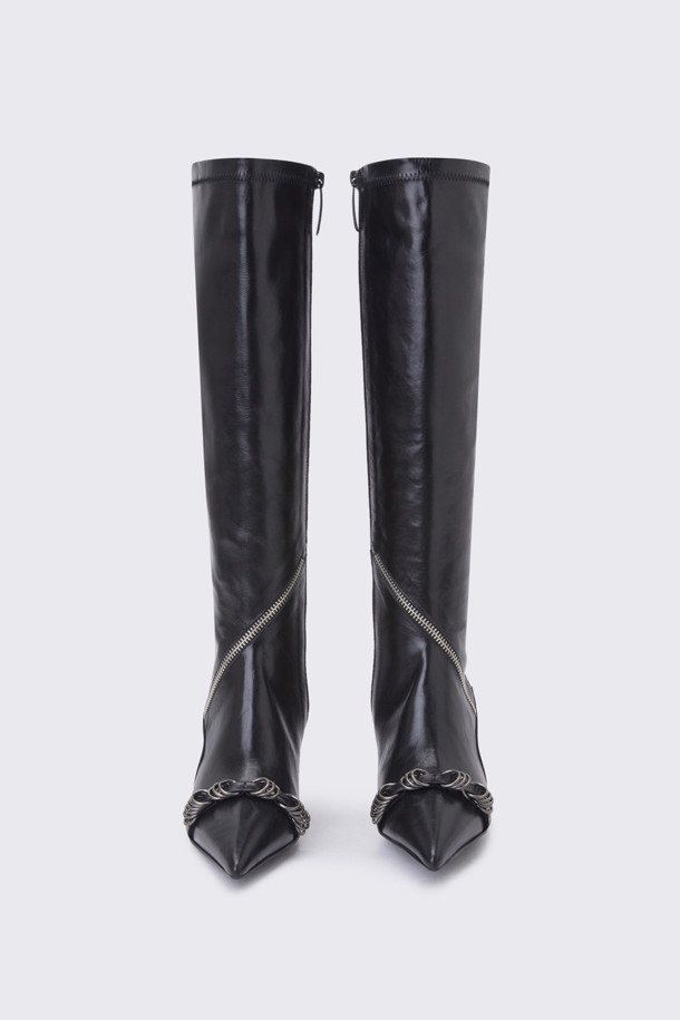 SUECOMMA BONNIE - 부츠/워커 - Zipper biker long boots(black)