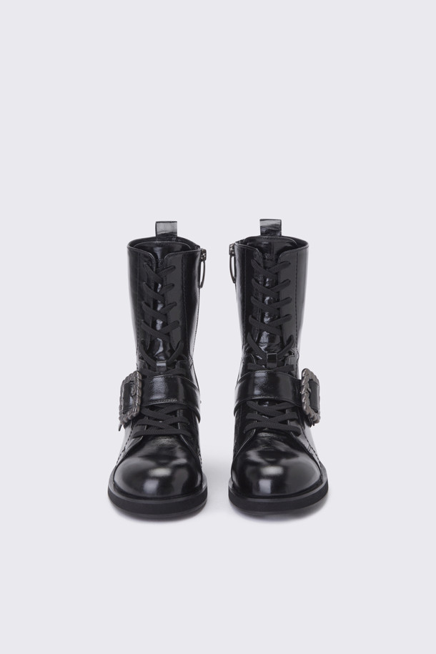 SUECOMMA BONNIE - 부츠/워커 - Chain polygon lace-up walker boots(black)