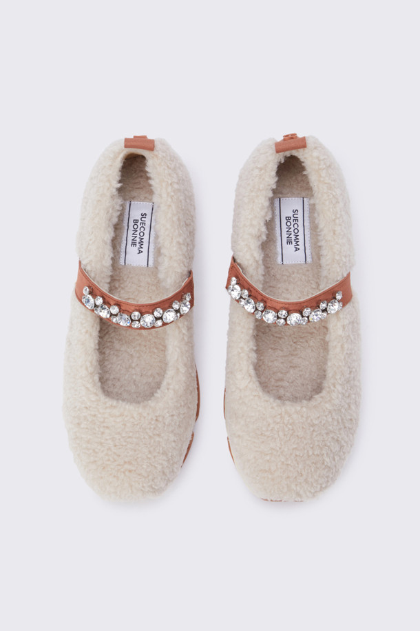 SUECOMMA BONNIE - 스니커즈 - Fur mary jane sneakers(beige)