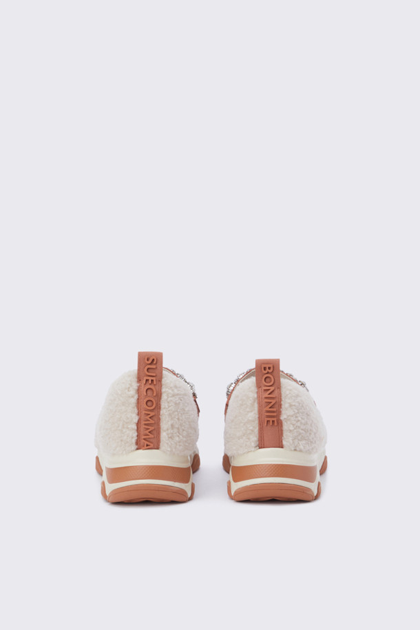 SUECOMMA BONNIE - 스니커즈 - Fur mary jane sneakers(beige)