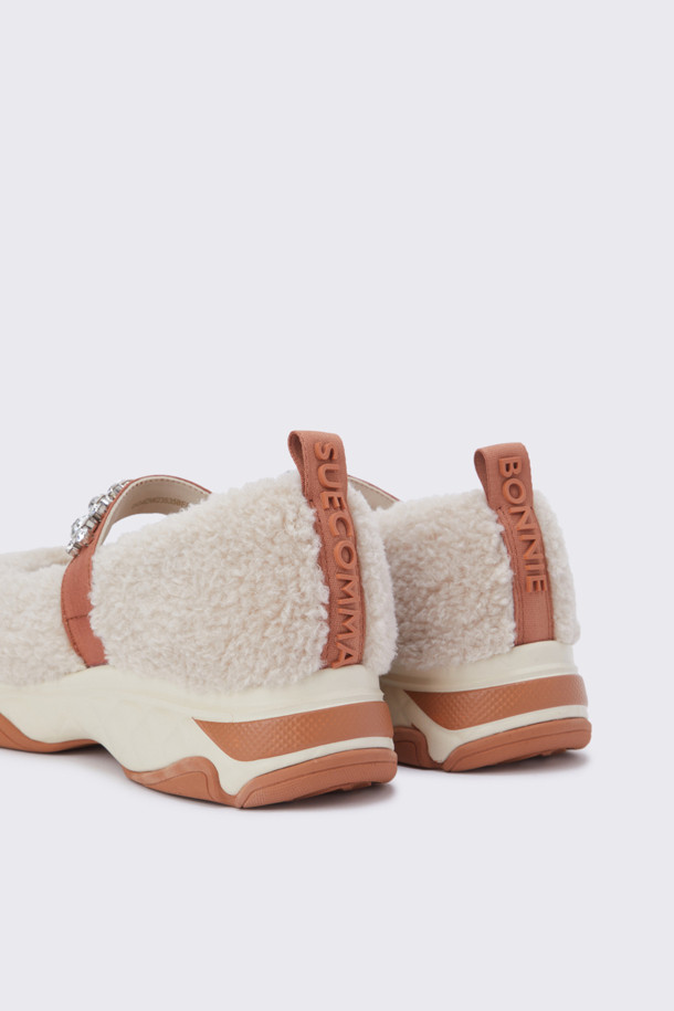 SUECOMMA BONNIE - 스니커즈 - Fur mary jane sneakers(beige)