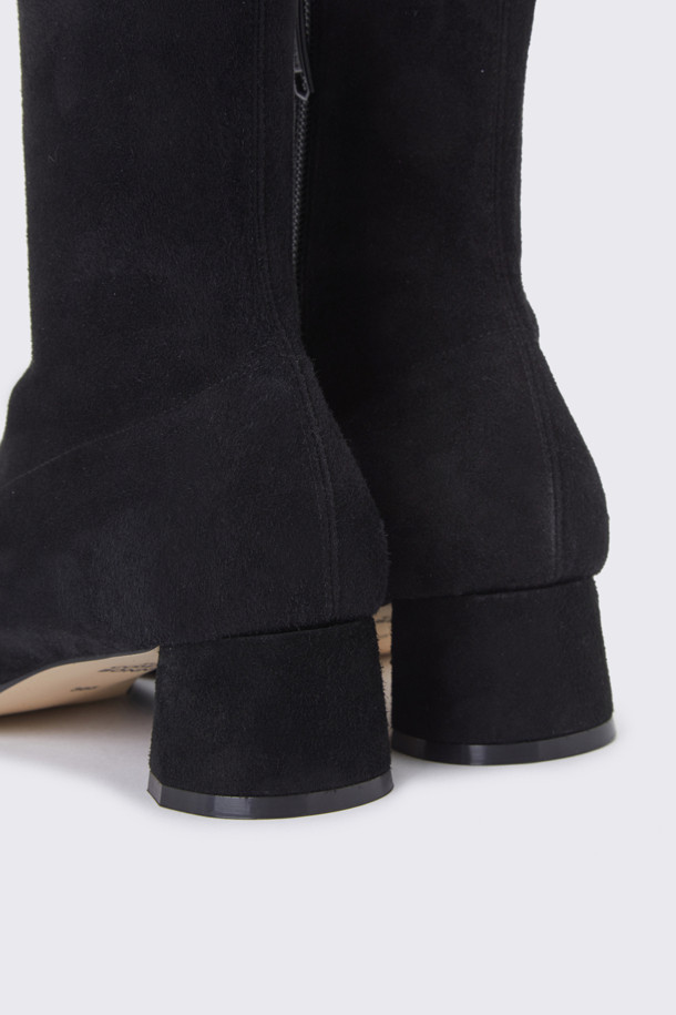 SUECOMMA BONNIE - 부츠/워커 - Suede span ankle boots(black)