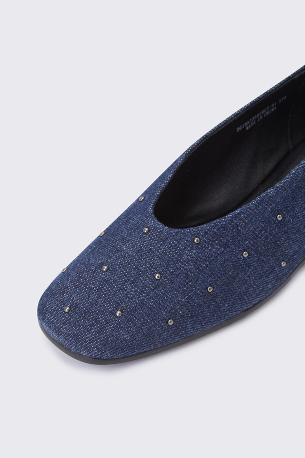 SUECOMMA BONNIE - 플랫 - Stud point denim flat(blue)