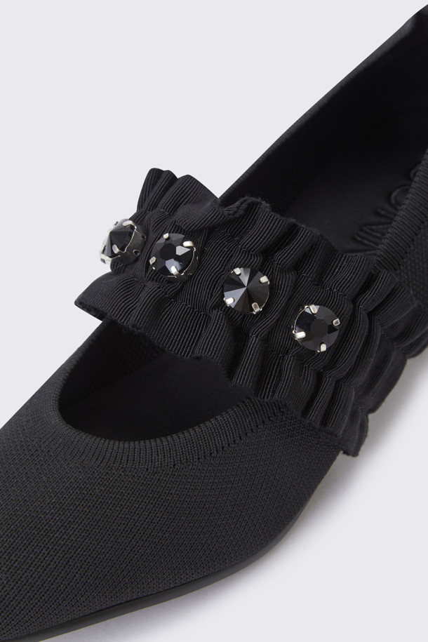 SUECOMMA BONNIE - 플랫 - Pointed Kint flat(black)