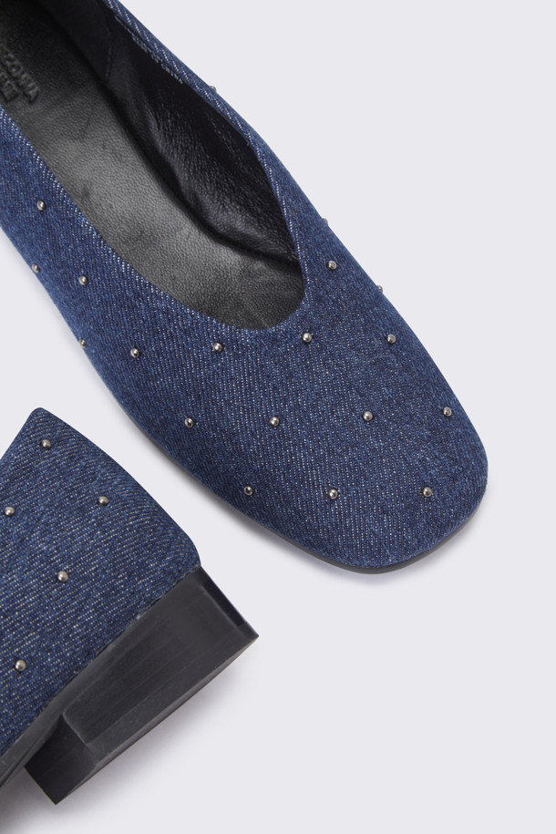 SUECOMMA BONNIE - 플랫 - Stud point denim flat(blue)