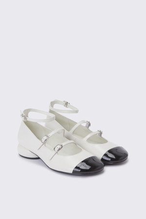 Round strap mary Jane flat(ivory)