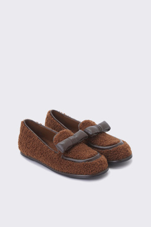 Fur ribbon flat(brown)