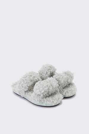 Fur ribbon slipper(mint)