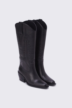 Western lining long boots(black)