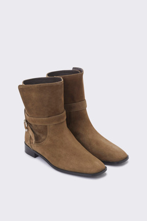 Loose suede ankle boots(khaki)