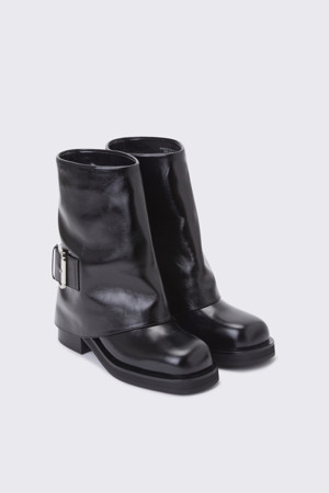 Fold over ankle boots(black)