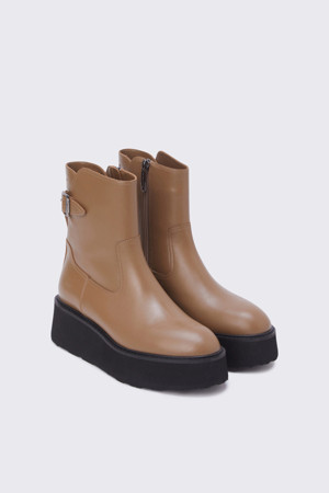 Platform ankle boots(brown)