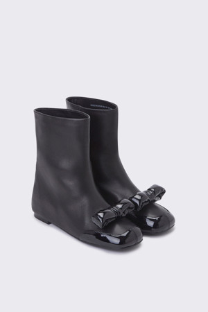 Ribbon half boots(black)